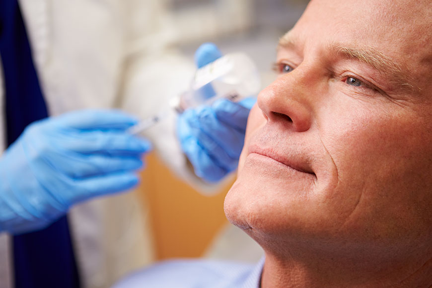 image of man having anti-wrinkle injections